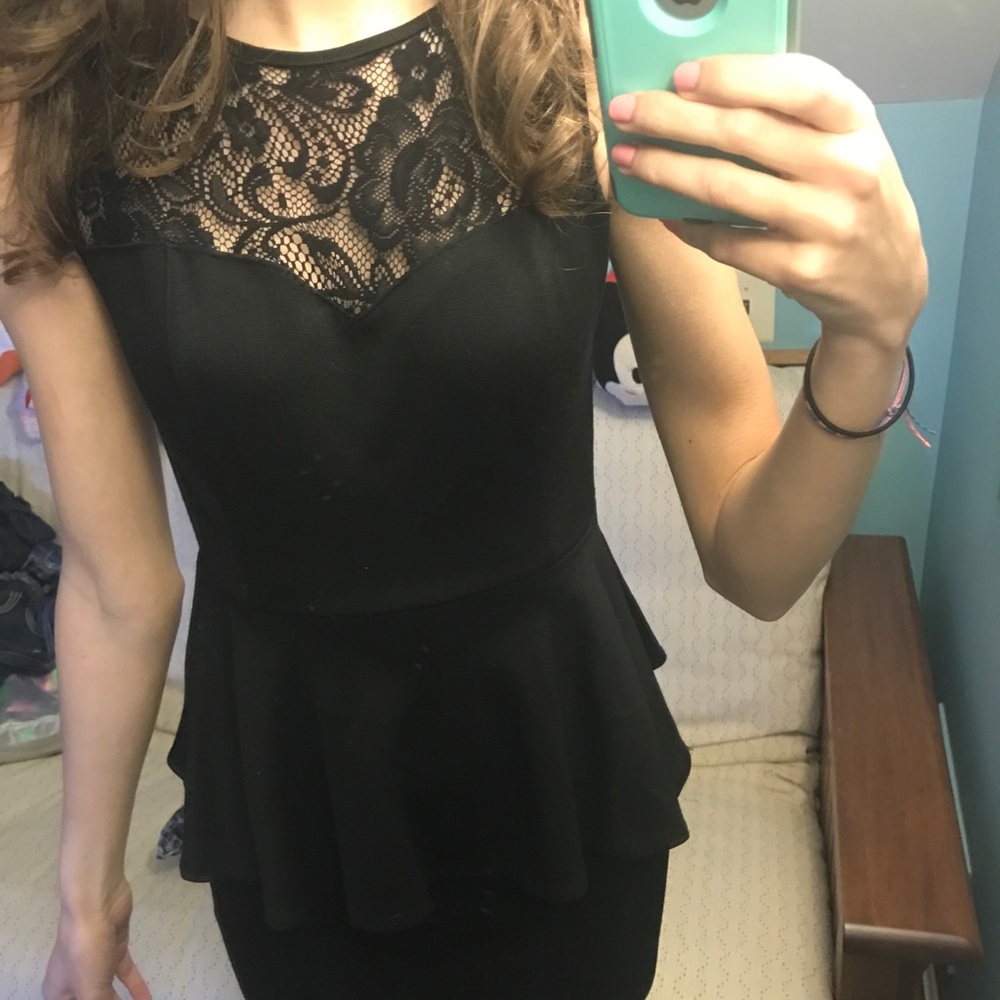 Peplum little black dress